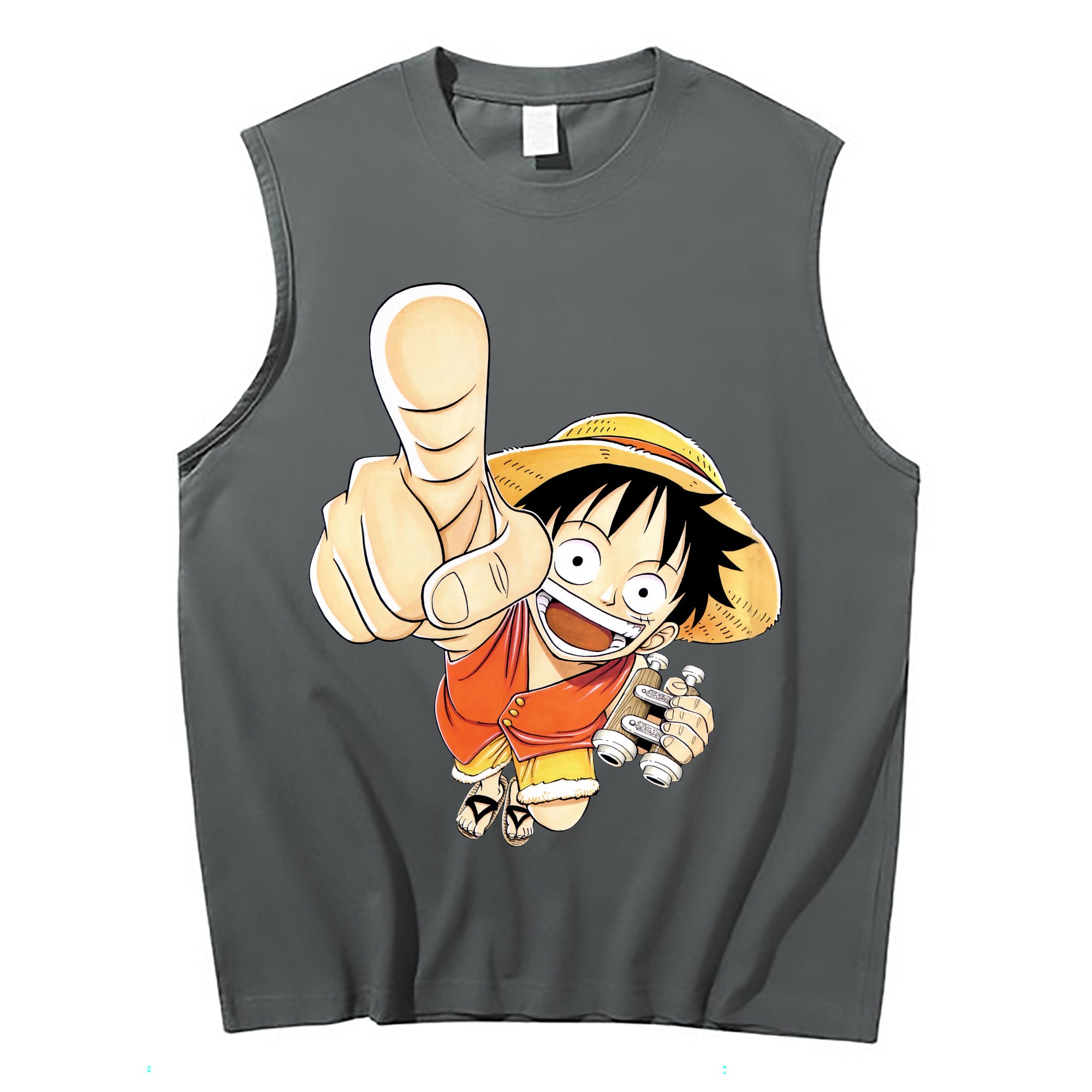 ワンピース モンキー・D・ルフィ ONE PIECE Monkey D. Luffy コットン100％タンクトップ（フロントプリント）